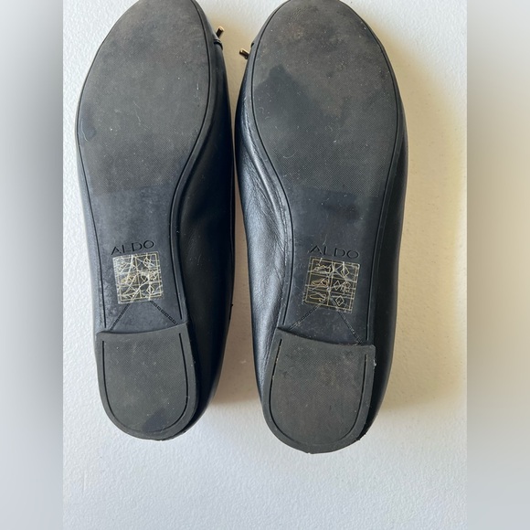 ALDO Black Patent Leather Pointed Toe Bow Ballet Flats Sz 8 Genuine Leat… - Picture 6 of 9